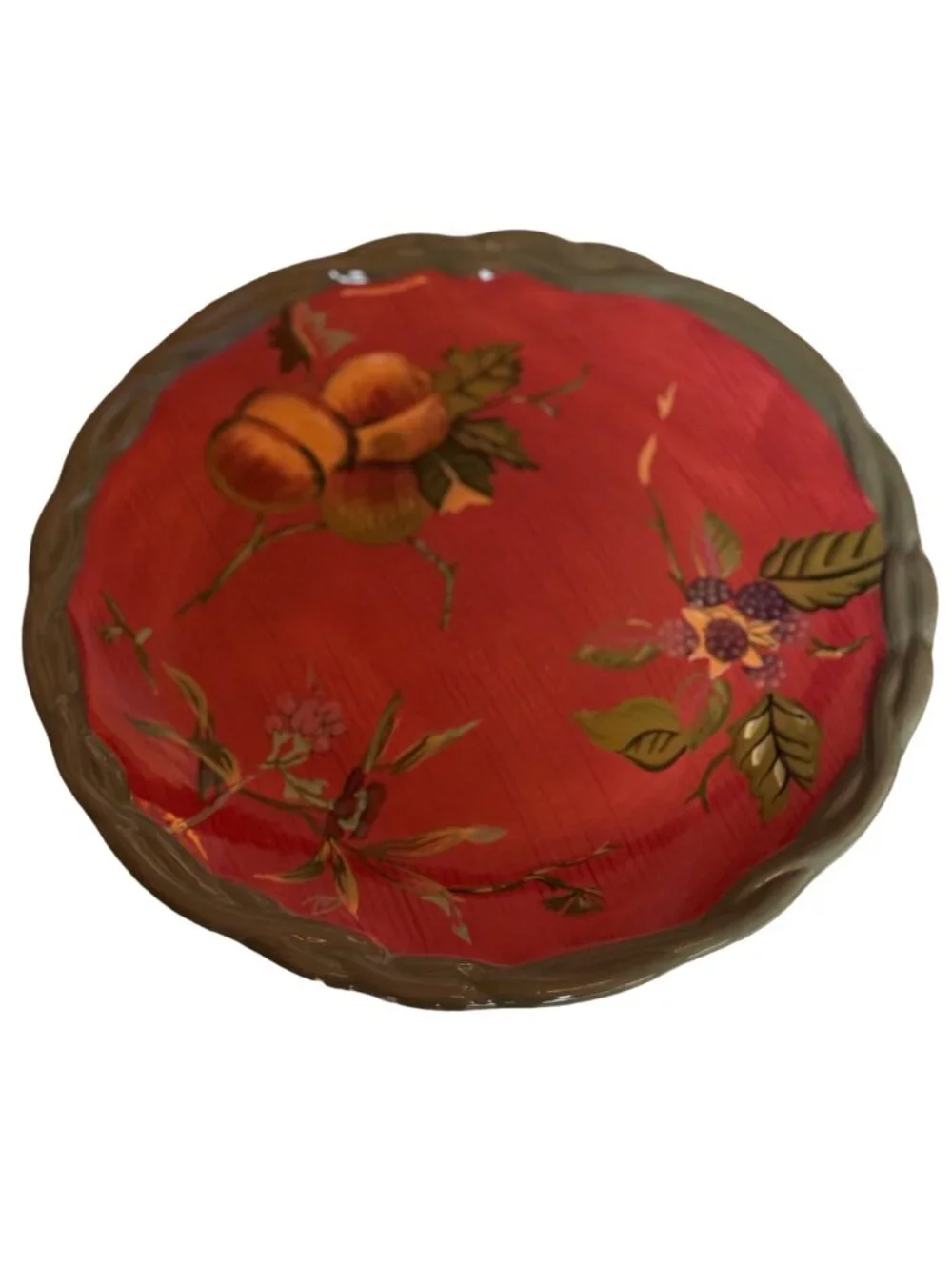 Tracy Porter Octavia Hill Collection Dinner Plate Hand-Painted Floral
